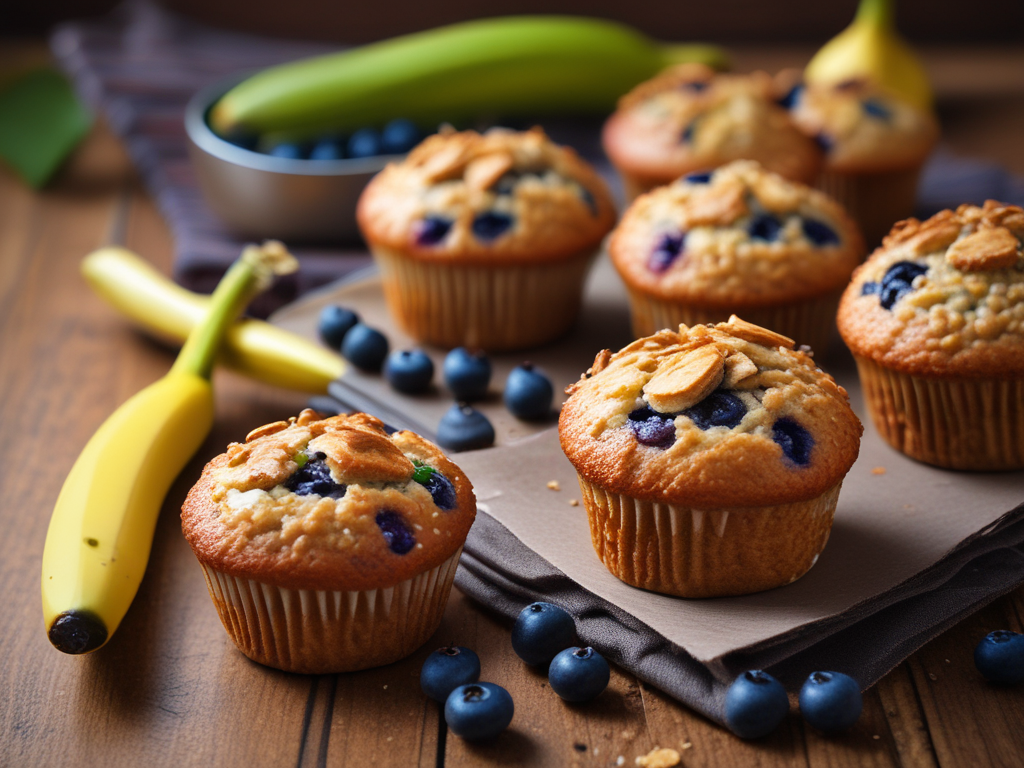 Бананово-черничные овсяные маффины: рецепт для здорового завтрака